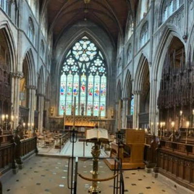 21 may  revd john kime at ripon cathedral choir stalls