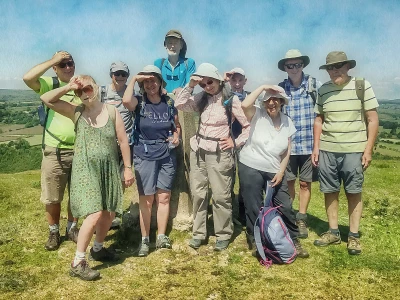 2nd  4th wed walking group   appearing weary on exton hill on walk from alstonfield 2