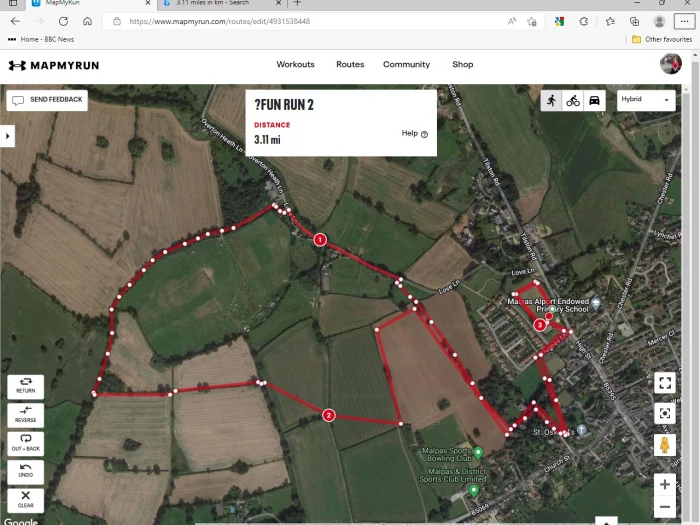 5k fun run course