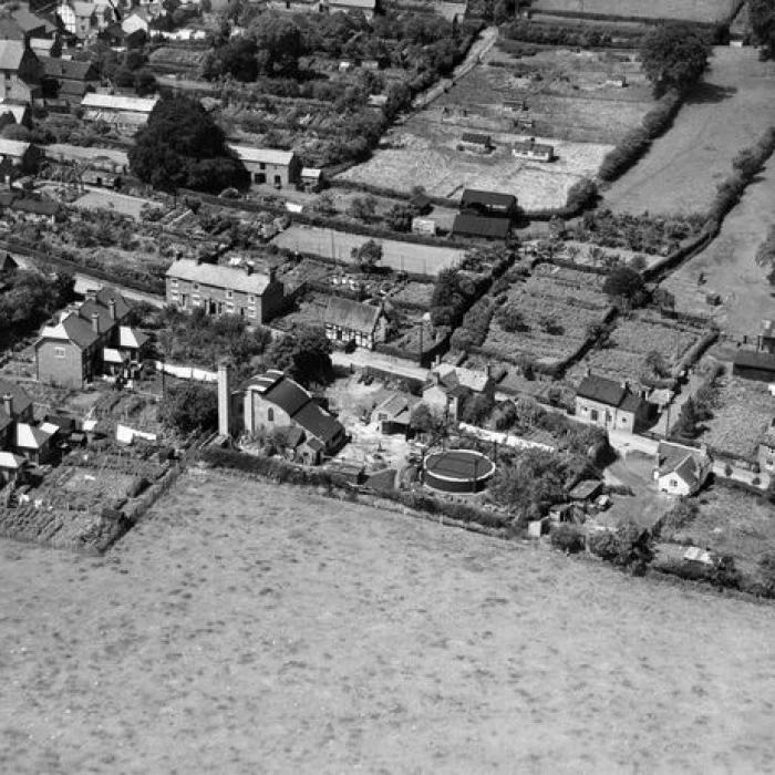 aerial photograph of malpas gas works c1947