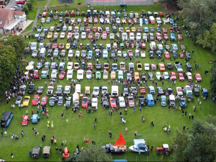 aerial view of vehicles on audlem playing field  1