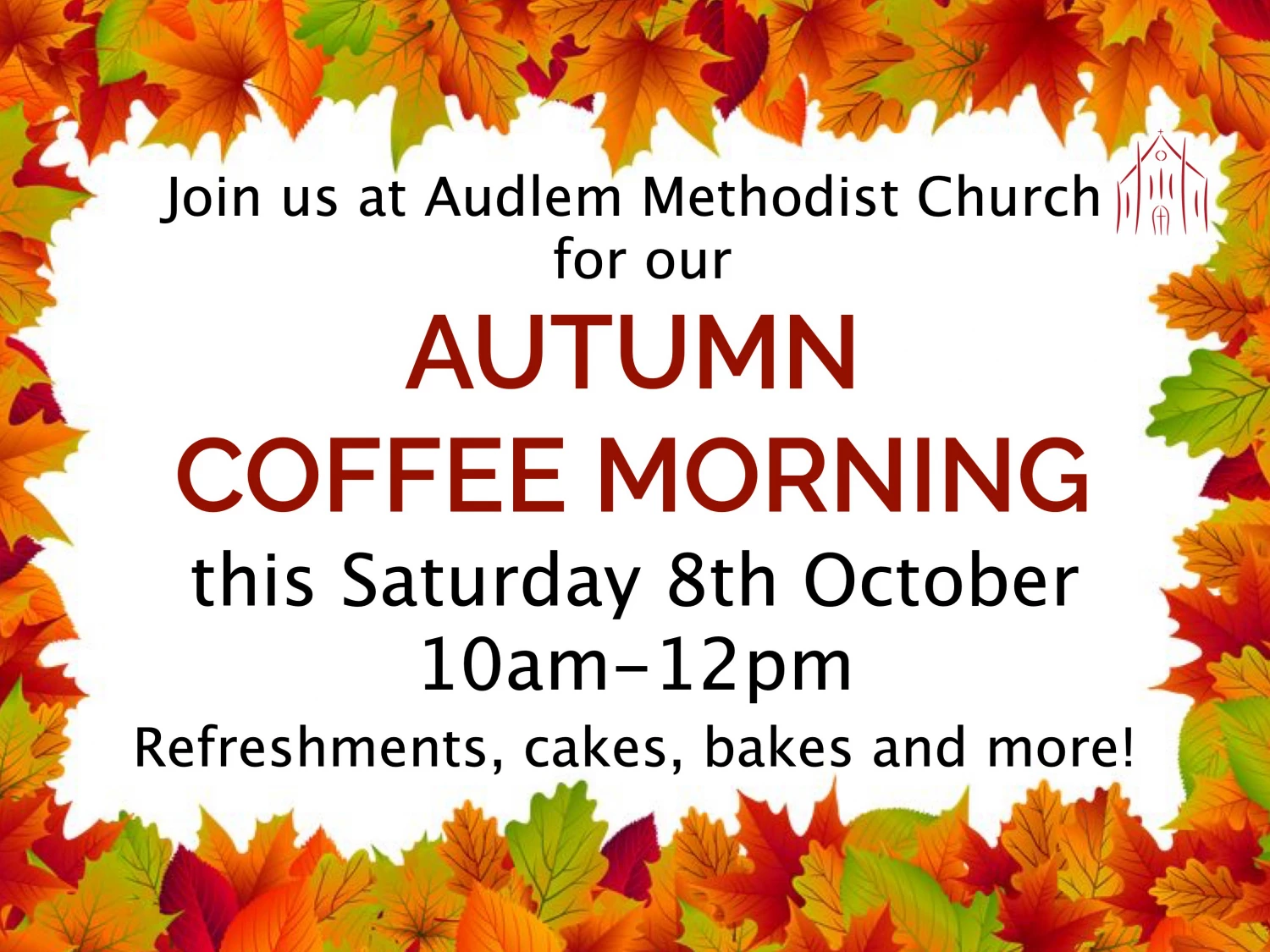 autumn coffee morning poster
