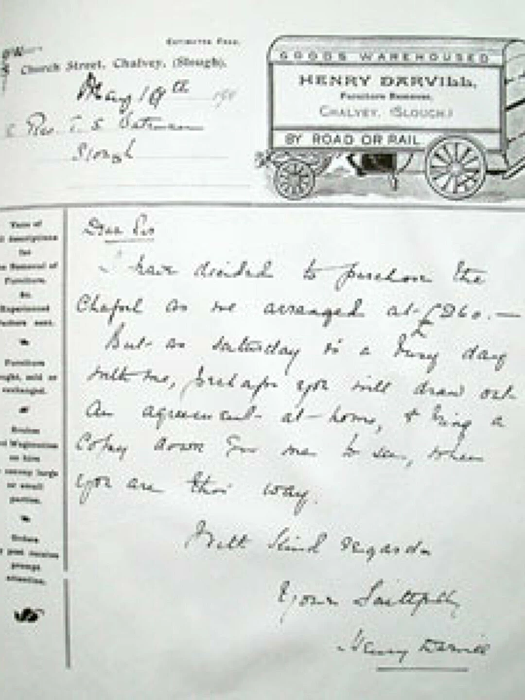 bill of sale of old chapel 19