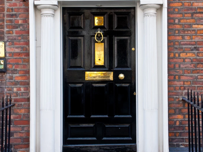 black front door