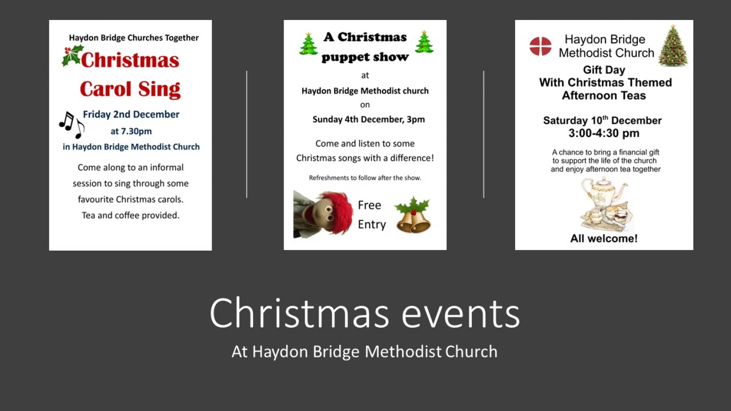 Christmas events at HB