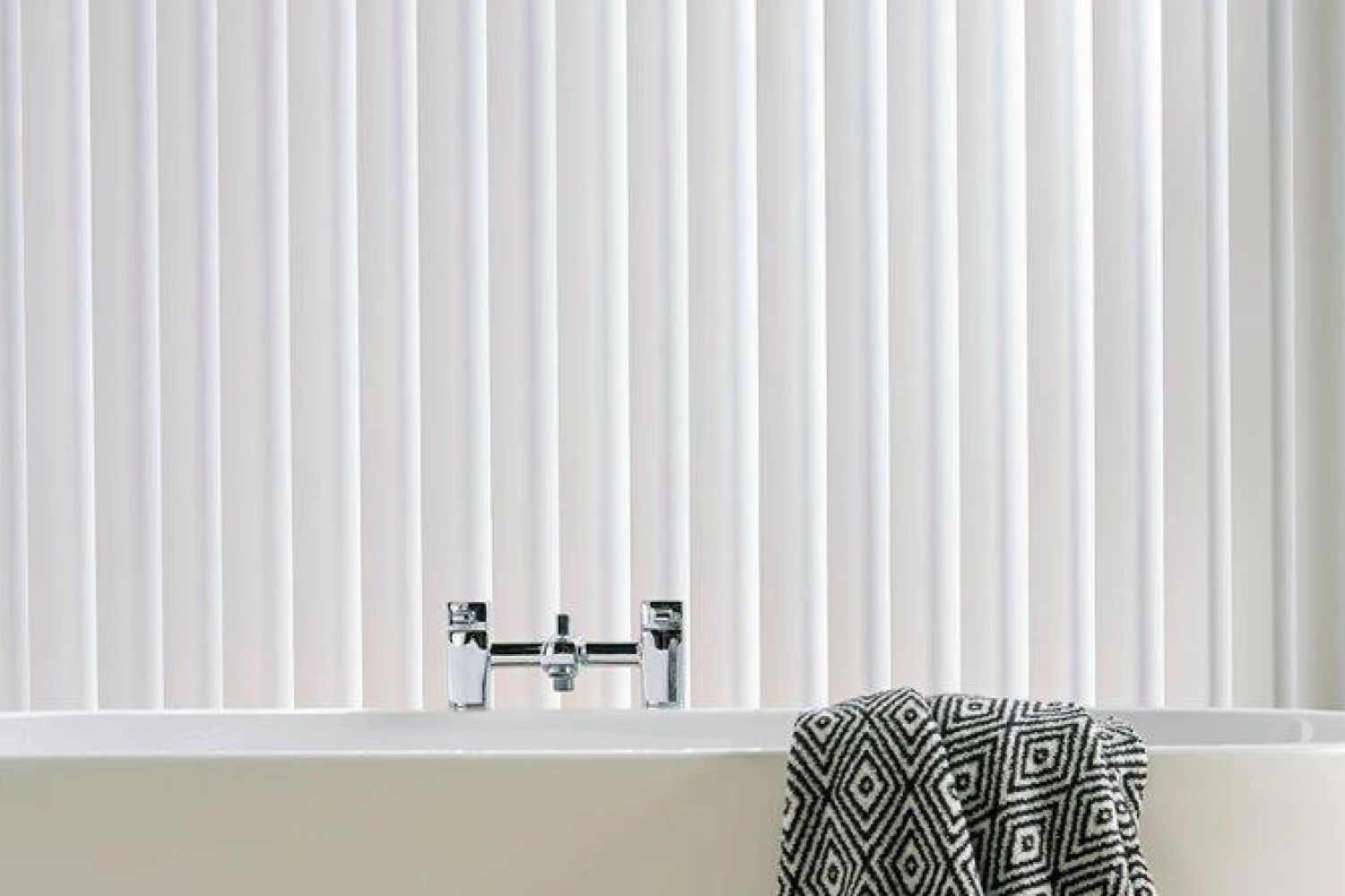 Vertical blinds with bathroom taps