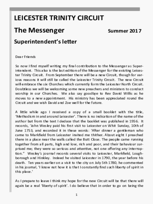 The Messenger – Summer 2017