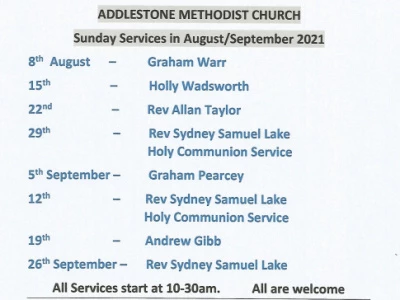 Church Services Sept- & Oct- 21