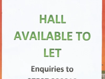 Hall available to let