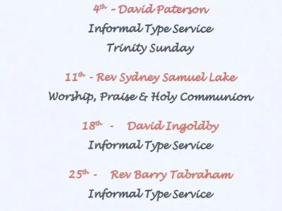 June 2023 Sunday Services