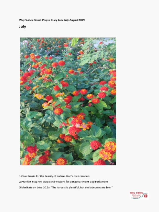 Circuit Prayer Diary July – August 2019