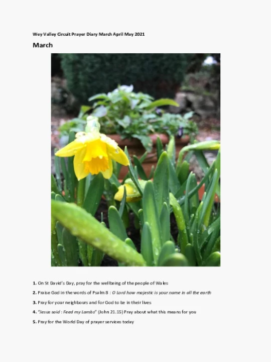 Circuit Prayer Diary March April May 2021
