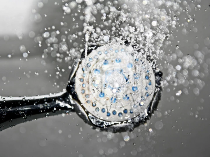 Black Shower Head Switched on