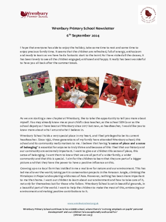 Wrenbury Newsletter 6th September 2024