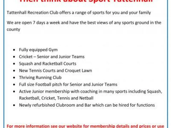 Advert for Rec Club