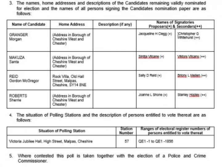 Notice of Poll