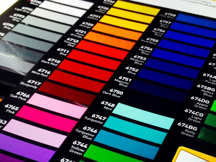 Pantone colour chart