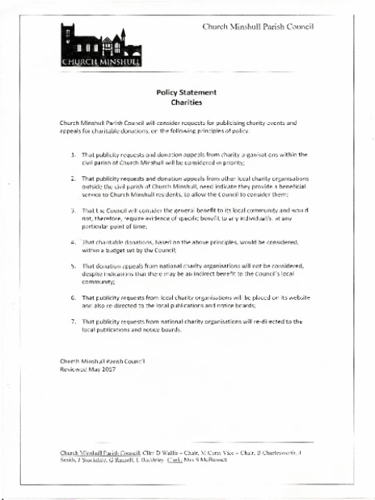 Charities Policy – May 2017