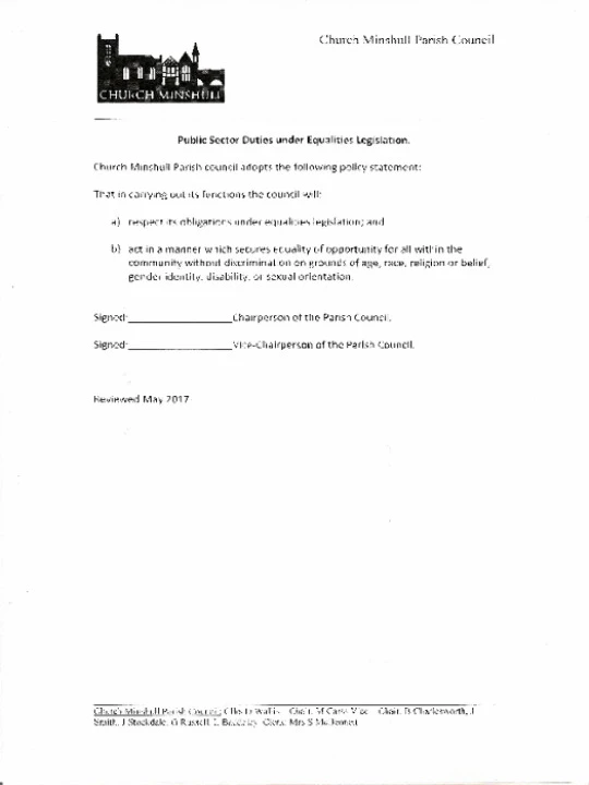 Equalities Legislation Policy – May 2017