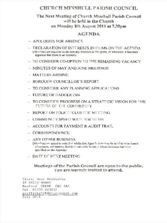 2011-08-08 PC Minutes & Agenda