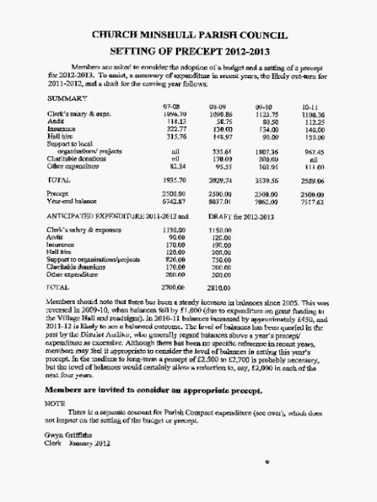 2012-13 Budget & Precept