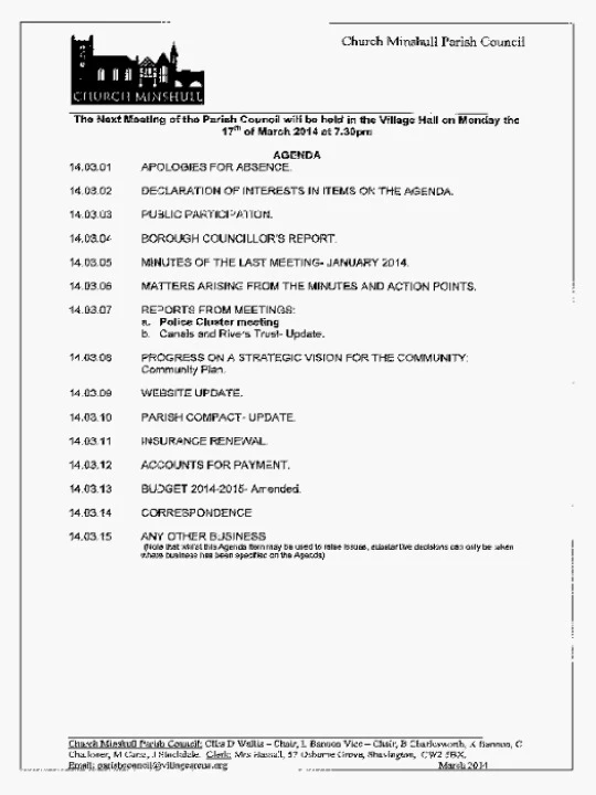 2014-03-17 PC Minutes & Agenda