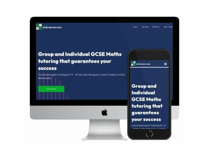 Desktop and mobile screenshots of the GCSE Maths Help website