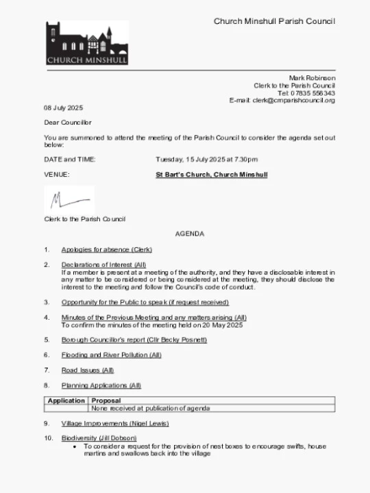 2025-07-15 PC Agenda