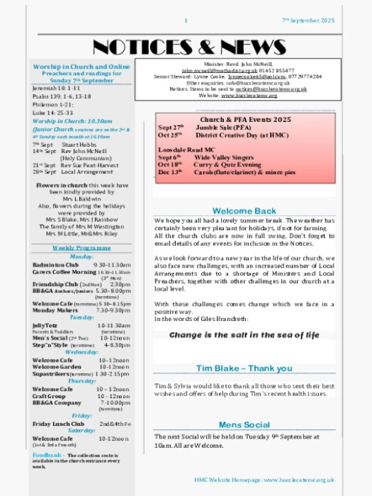 Notices – 7 Sep 2025