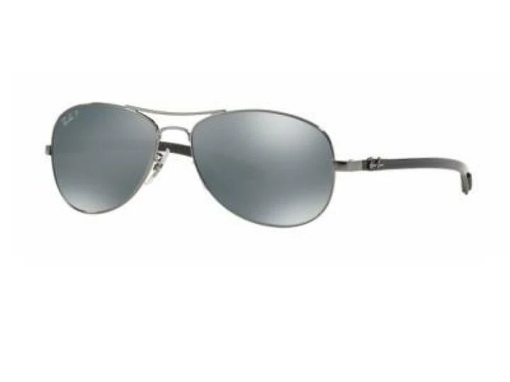 rb8301_004_K6_tq Ray-Ban Carbon Fibre Shiny Gunmetal / Blue Mirror Silver Polarised