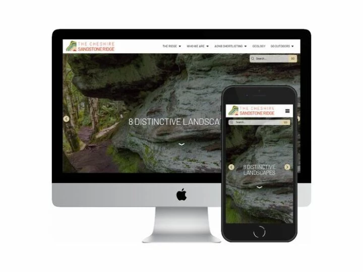 Desktop and mobile screenshots of the Sandstone Ridge Trust website