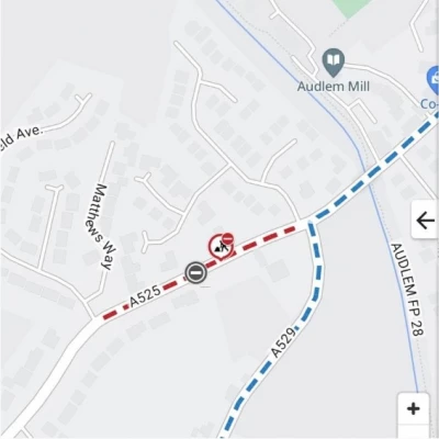 A525 closure map