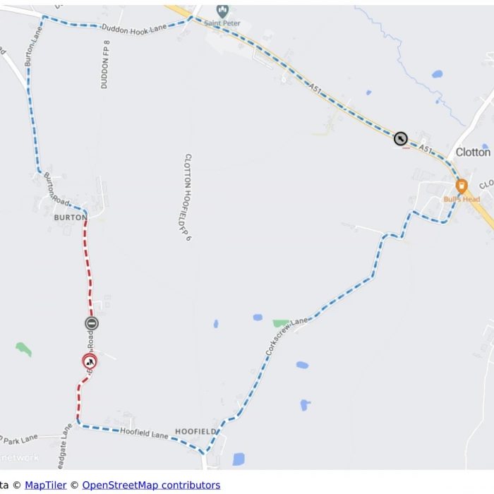 Road Closure Burton Road – Duddon 14 March 4x3