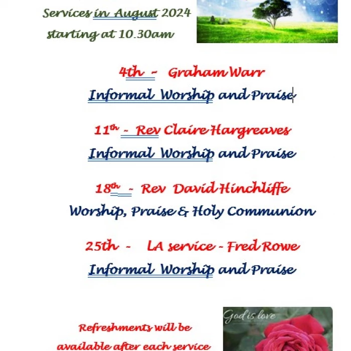 Sunday Services August 2024