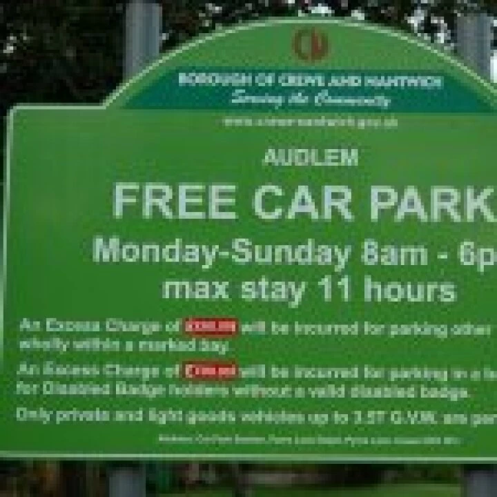 Sign car park