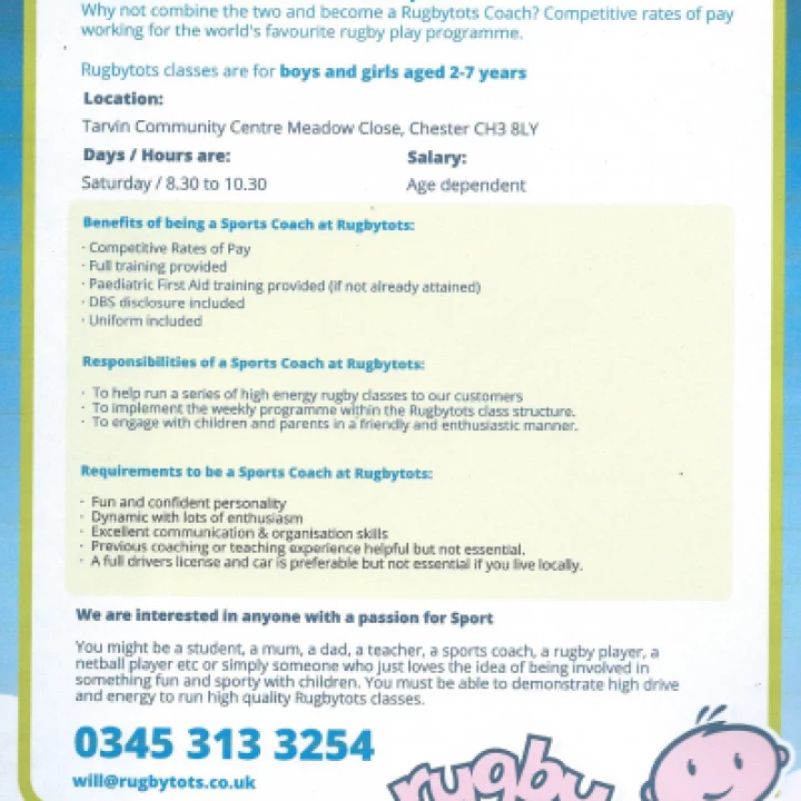Rugbytots Coach Wanted PhotoScan