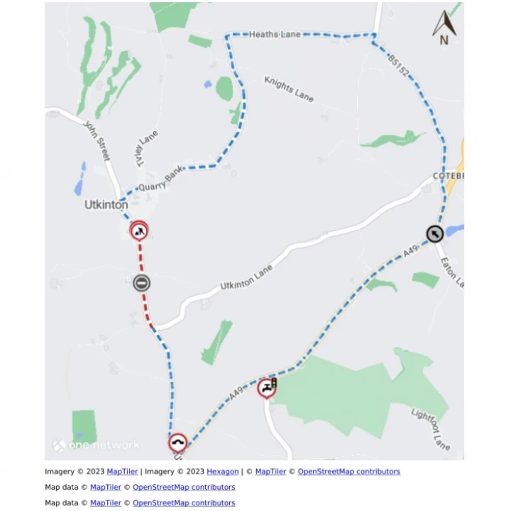 Road Closure John Street, Tarporley 14 March 4x3