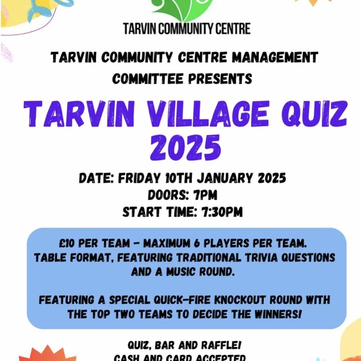 Tarvin Village Quiz Poster 2025