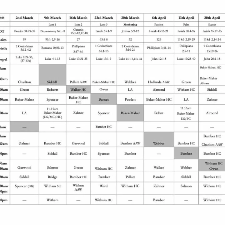 Worship Opportunities March & April
