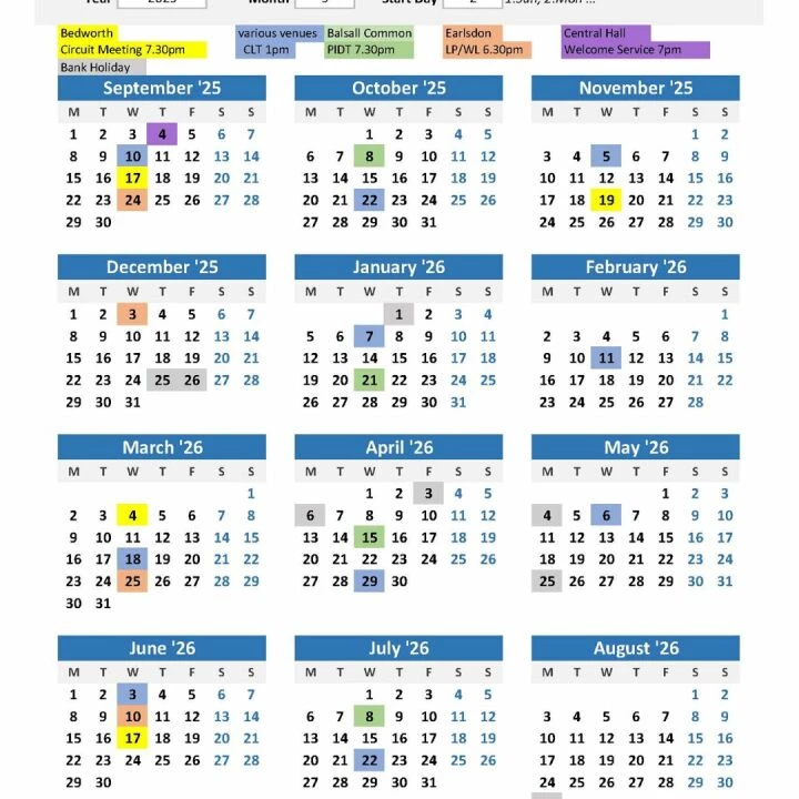 Final Various Meeting Dates 2025-2026