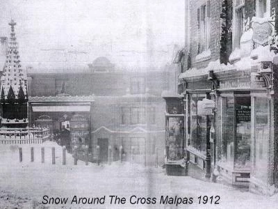 Picture of Malpas Cross in 1912