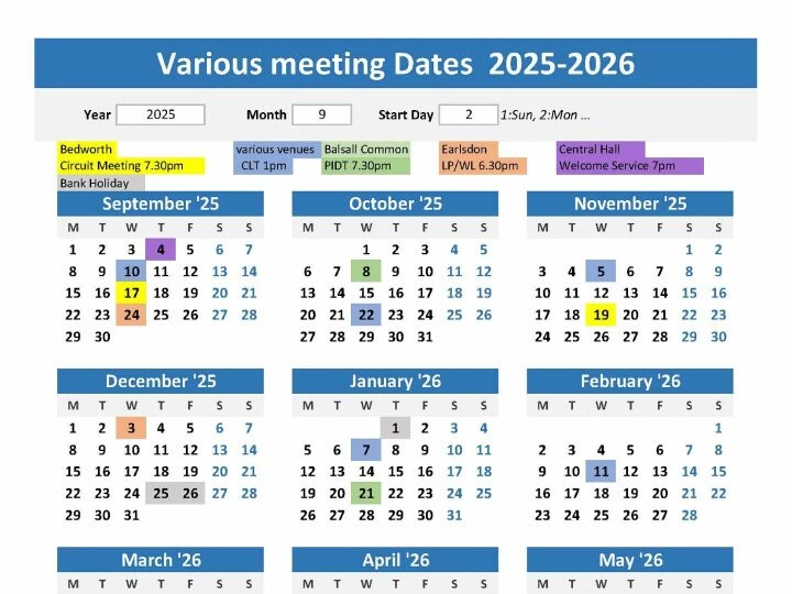Final Various Meeting Dates 2025-2026