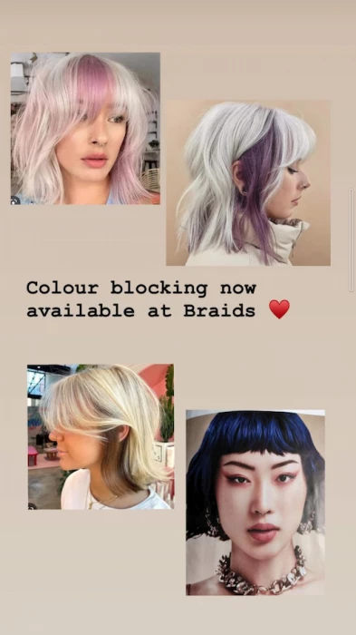 braids colour blocking