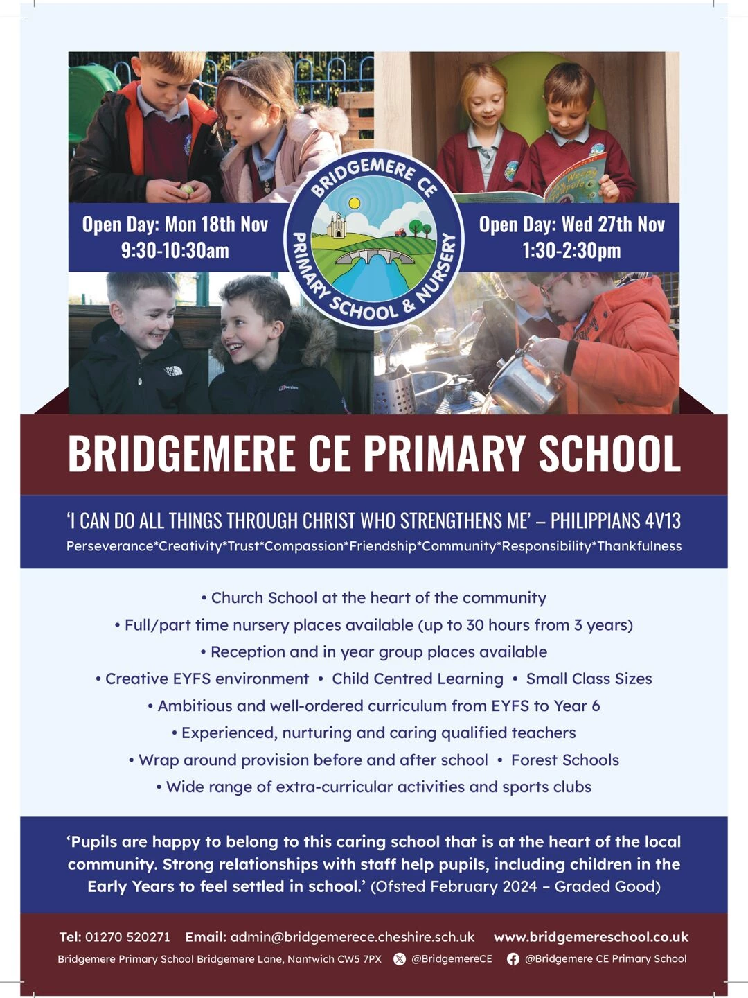 bridgemere ce primary school a5 leafletopendaypa