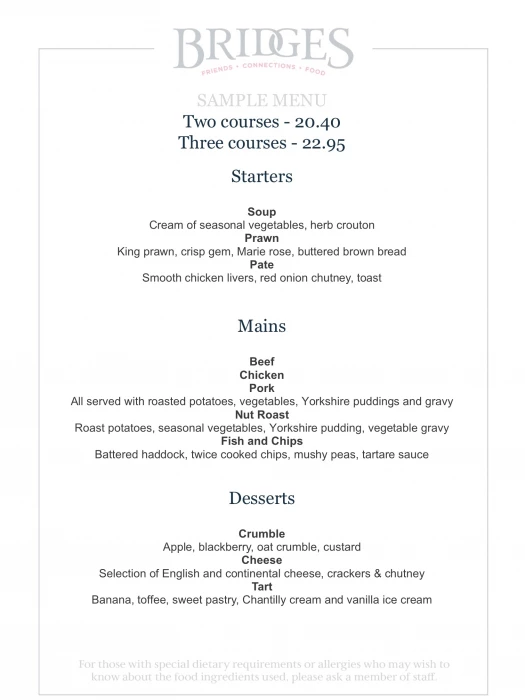bridges menu