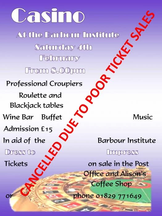 casino night cancelled