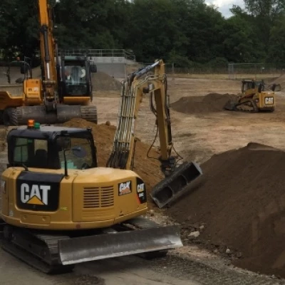 cat diggers  at work