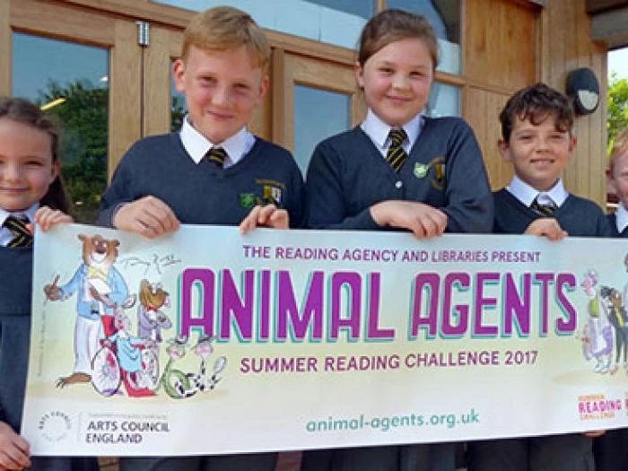 children with animal agent banner