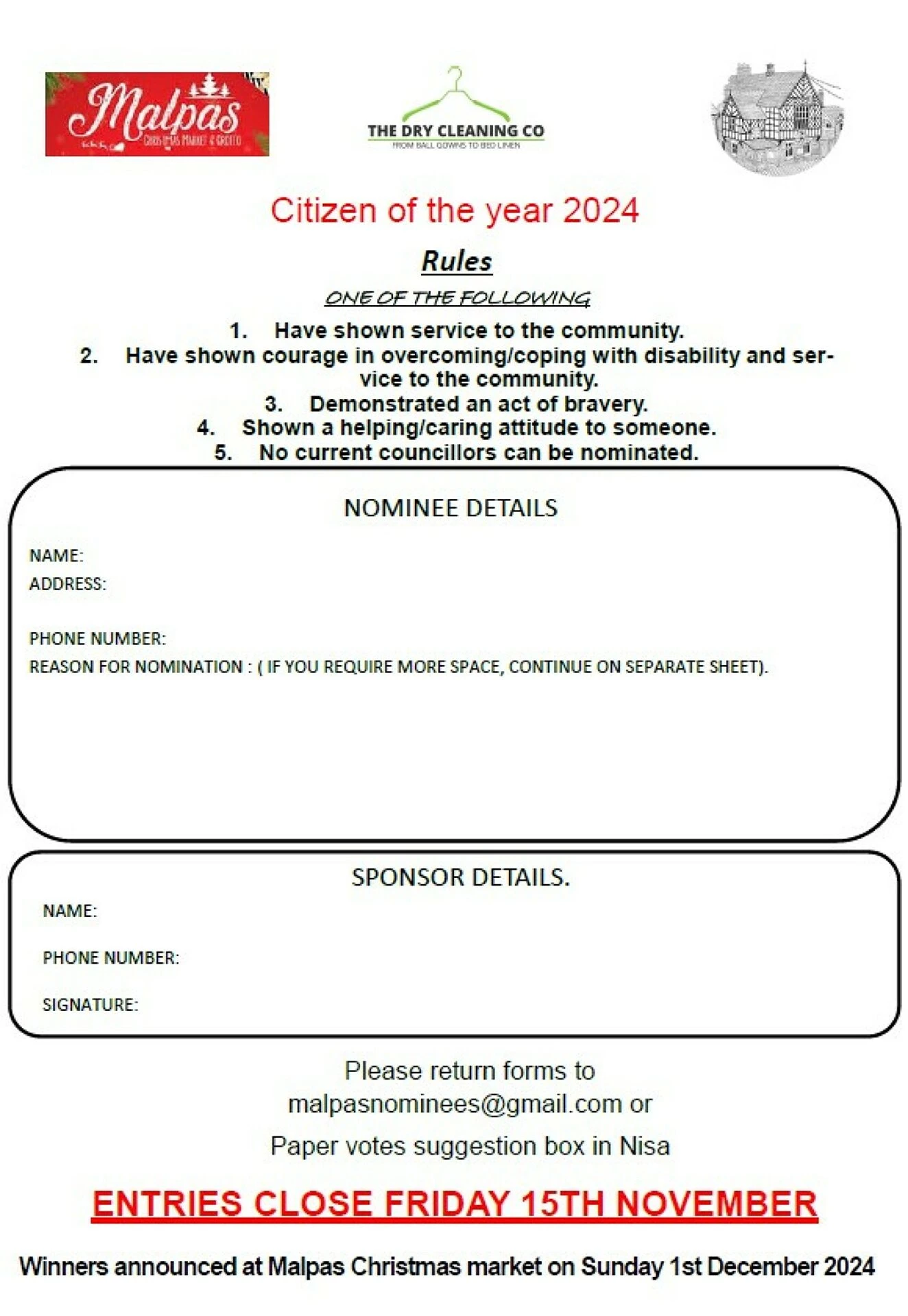 citizen entry form