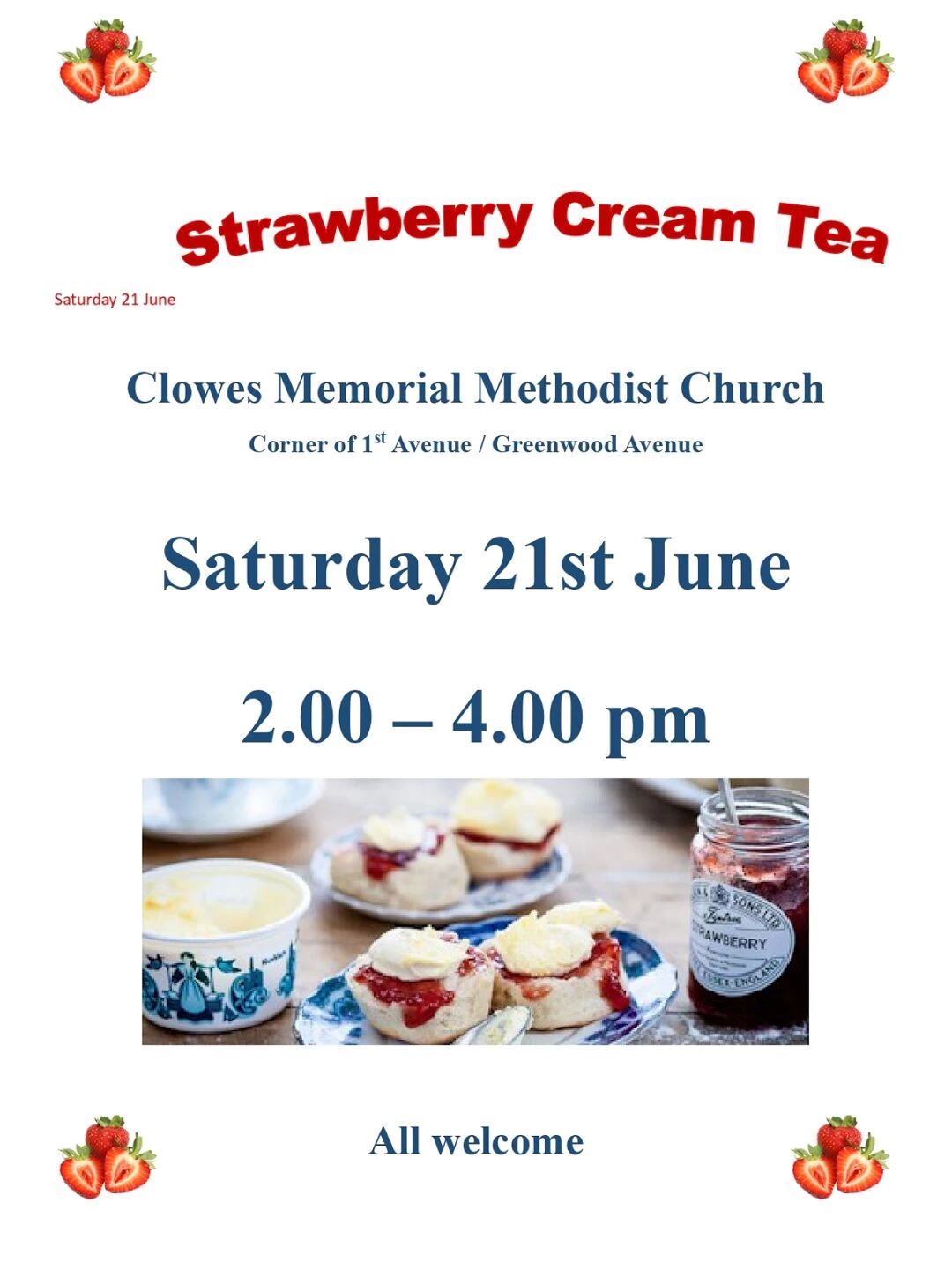 clowes strawberry cream tea